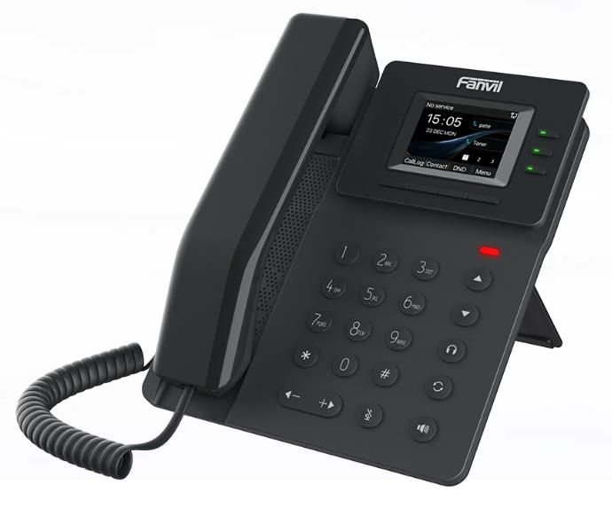 Телефон IP Fanvil V60P 2xFE LAN, 4 SIP line, SW Linux, PoE, 2.4" кольоровий дисплей