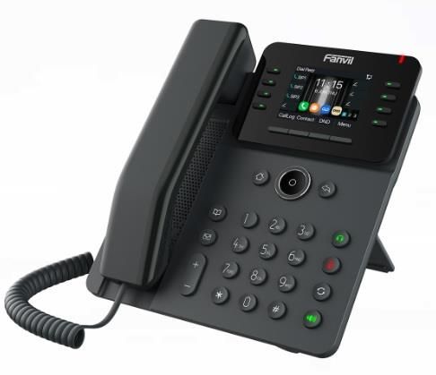 Телефон IP Fanvil V62G-Black 2xGE LAN, 12 SIP ліній, 21 DSS клавіш, VPN, SW Linux, PoE, 2.8" кольоровий дисплей, чорний