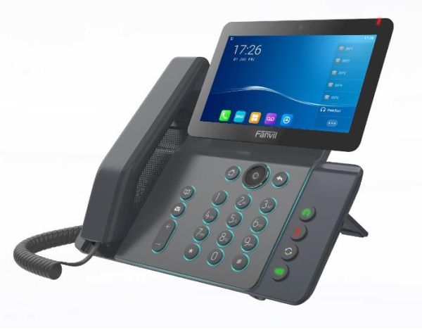 Телефон IP Fanvil V67 2xGE LAN, 1xUSB-A, BT4.2, Wi-Fi, 116 DSS клавіш, 20 SIP ліній, SW Linux, PoE, 7" кольоровий тач-дисплей, камера 1080p30, Android 9.0