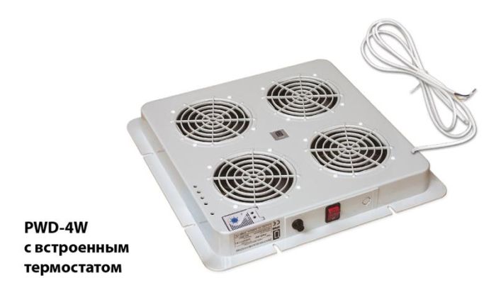 Блок вентиляторів покрівлі ZPAS PWD-4W, DP200A, з терморегулятором, 230В, сірий