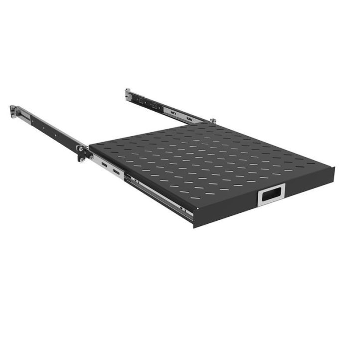 Полиця ZPAS 19", 1U, висувна, глибиною 450-550 мм, чорна