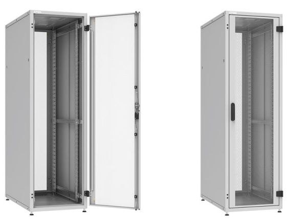 Шафа ZPAS 19", 18U, SZB IT, одностулкові передні та задні перфоровані двері, 600x1000 мм, максимально 1000кг, чорна