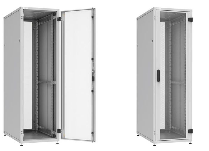 Шафа ZPAS 19", 18U, SZB IT, одностулкові передні та задні перфоровані двері, 600x1000 мм, максимально 1000кг, чорна