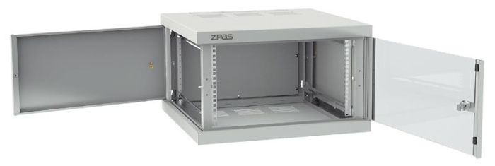 Шафа  ZPAS 19", 12U, Z-BOX, з змінними бічними стінками, 600х600 мм, максимально 100кг, сіра