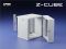 Шафа ZPAS 19", 18U, Z-CUBE, змінні бічні стінки, скляні двері, 600x600 мм, максимально 60 кг, сіра