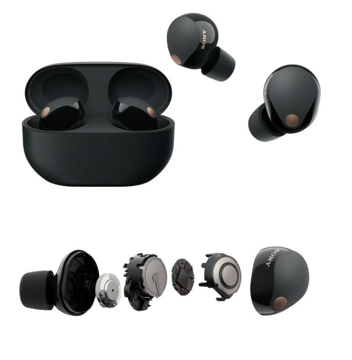 Навушники TWS Sony WF-1000XM5 BT 5.3, ANC, Hi-Res, IPX4, SBC, AAC, LDAC, LC3, Mic, Чорний