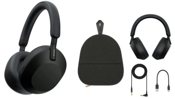 Навушники Over-ear Sony WH-1000XM5 BT 5.2, ANC, Hi-Res, AAC, LDAC, Wireless, Mic, Чорний