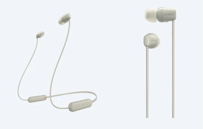 Навушники In-ear Sony WI-C100 BT 5.0, IPX4, SBC, AAC, Wireless, Mic, Бежевий