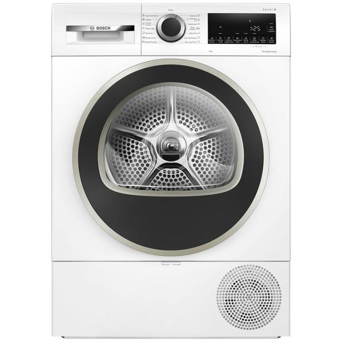 Сушильна машина Bosch тепловий насос, 9кг, A++, 61см, дисплей, білий