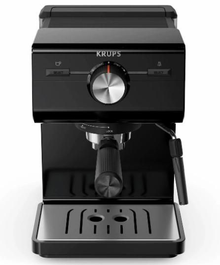 Кавоварка Krups ріжкова Authentic C50 2л, мелена, ручний капучинатор, 15 бар, чорний