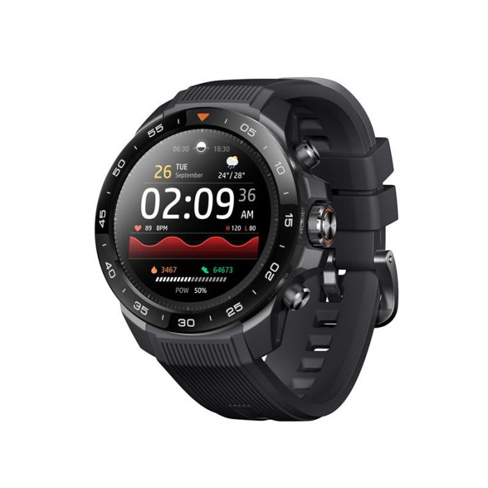 Смарт-годинник Mibro GS Explorer S 48мм, 1.32", 466x466, AMOLED, BT 5.3, Dual-band GPS, 10 ATM, чорний обсидіан