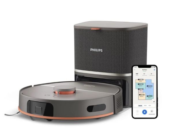 Робот-пилосос Philips Series 5000, h=29.2см, вологе прибирання, конт пил -0.26л, вода -0.27л, автон. робота до 200хв, EPA 10, чорний