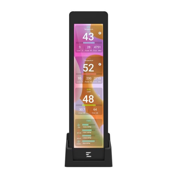 Дисплей зовнішній Zalman ZM-MF916, 269 x 70 x 15(В)мм, 60Hz, 1920 x 462, USB 9Pin, рамка чорна