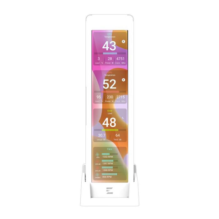 Дисплей зовнішній Zalman ZM-MF916, 269 x 70 x 15(В)мм, 60Hz, 1920 x 462, USB 9Pin, рамка біла