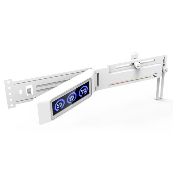 Тримач VGA з дисплеєм Zalman ZM-VS3 DS,  5V 3Pin ARGB, USB 9Pin ARGB, білий
