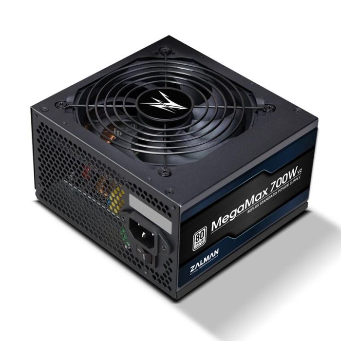 Блок живлення  Zalman Megamax  (700W), 83%, 80+ White, 120мм, 1xMB 24pin(20+4), 2xCPU (8pin+(4+4)pin) 4xMolex, 6xSATA, 4xPCIe 8pin(6+2)