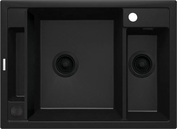 Мийка кухонна Deante Magnetic, граніт, прямокутник, без крила, 690х500х219мм, чаша - 1.5, накладна, черний