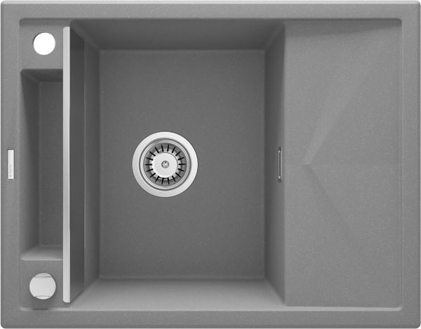 Мийка кухонна Deante Magnetic, граніт, прямокут., з крилом, 640х500х219мм, чаша - 1, врізна, сірий