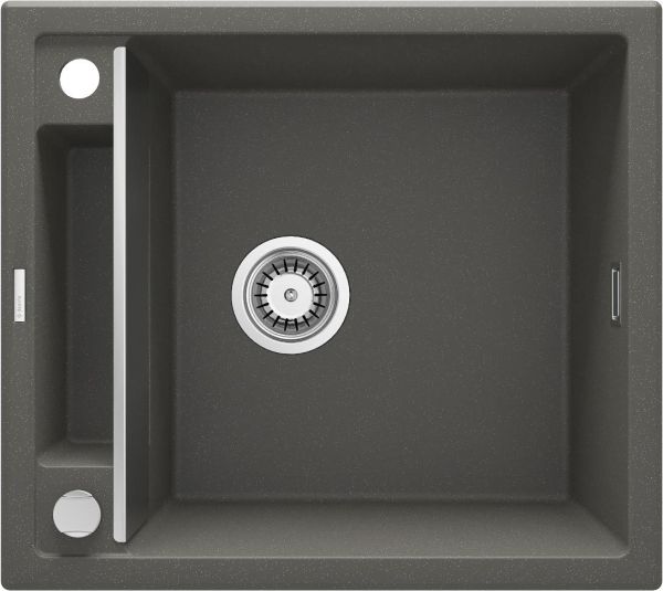 Мийка кухонна Deante Magnetic, граніт, квадрат, без крила, 560х500х219мм, чаша - 1, врізна, антрацит