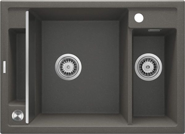 Мийка кухонна Deante Magnetic, граніт, прямокут., з крилом, 690х500х219мм, чаша - 1.5, врізна, антрацит