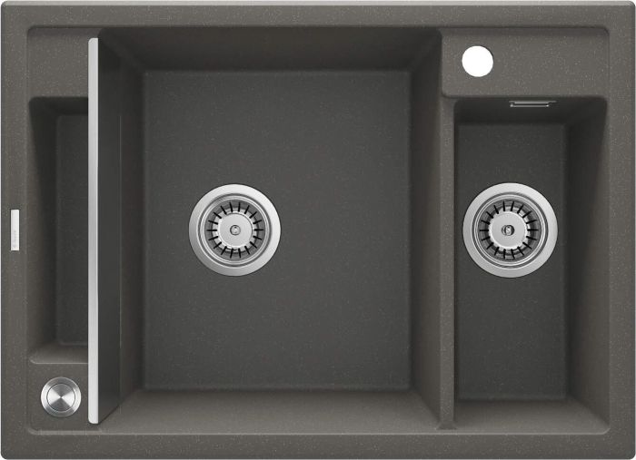Мийка кухонна Deante Magnetic, граніт, прямокут., з крилом, 690х500х219мм, чаша - 1.5, врізна, антрацит